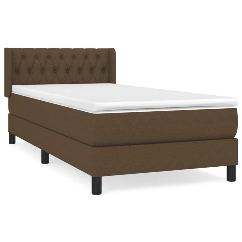 Łóżko z materacem WaszeMeble 100x200 cm Ciemny brąz tkanina WM-3129932 1 szt.