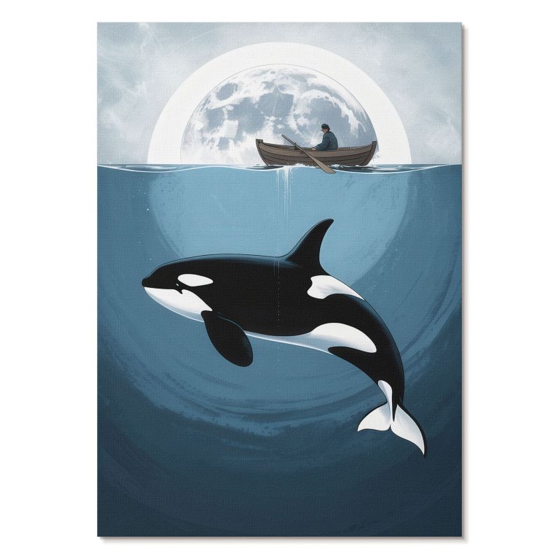 Nowoczesny Plakat na Płótnie Tulup 29,7x42 cm (A3) Księżycowa przygoda Do salonu, biura, sypialni 1 szt.