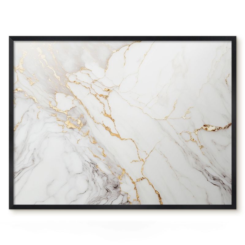 Magnetyczna Tablica Ścienna Tulup 80x60 cm Marmur elegancja - Czarna rama Do salonu, sypialni 1 szt.