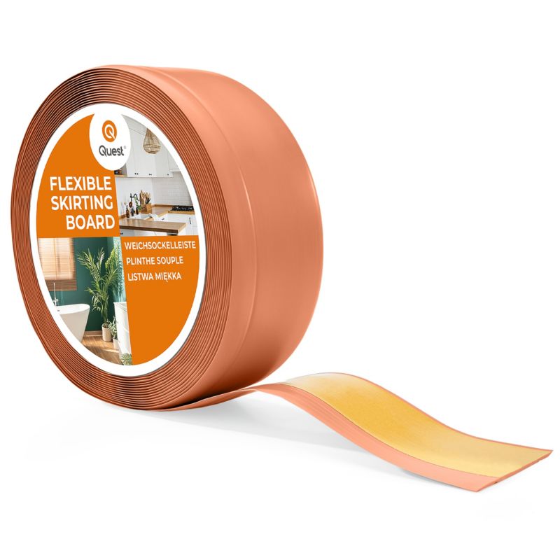 Listwa przypodłogowa PCV 70x20 mm QUEST, samoprzylepna elastyczna, miękka listwa cokołowa - 20 m, ceglany, 1 szt.