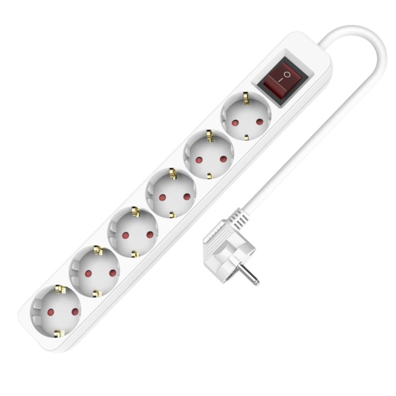 Przedłużacz Plastrol 6 gniazd Schuko 250V 16A 3m z wyłącznikiem W-102115 1szt