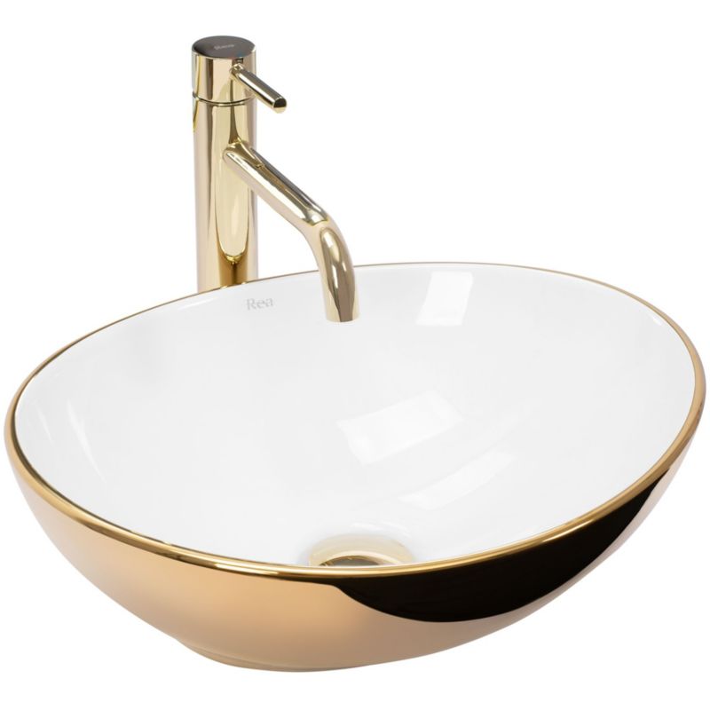 Umywalka Nablatowa Rea Sofia Gold / White 41X34,5X15Cm 1 Szt