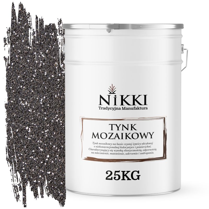 Tynk Mozaikowy NIKKI Czarny Białe Nakropienia M43 25KG