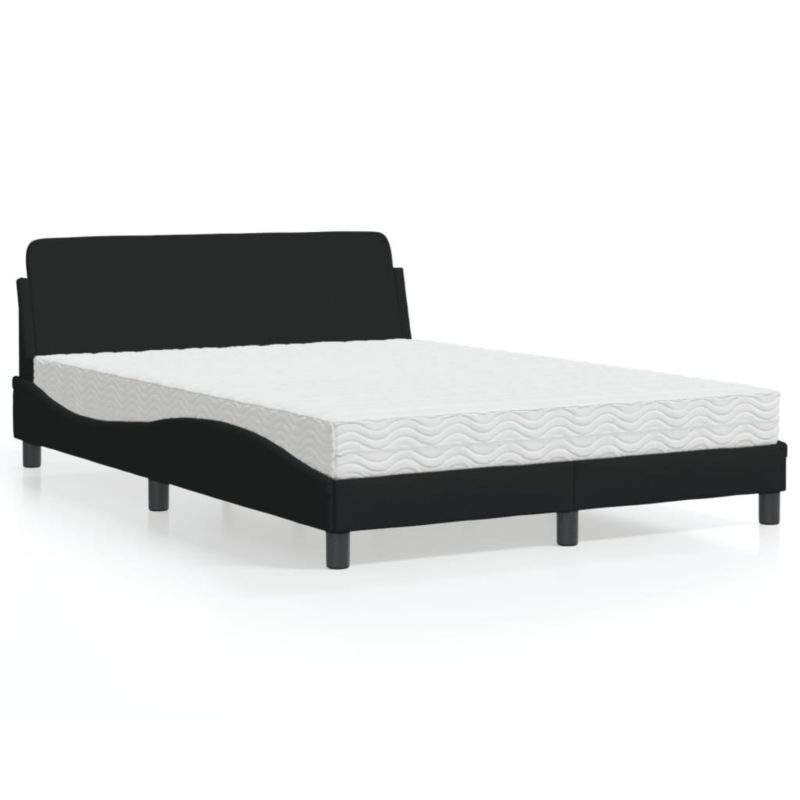 Łóżko tapicerowane WaszeMeble 140x190 cm czarne WM-3208386 1 szt.
