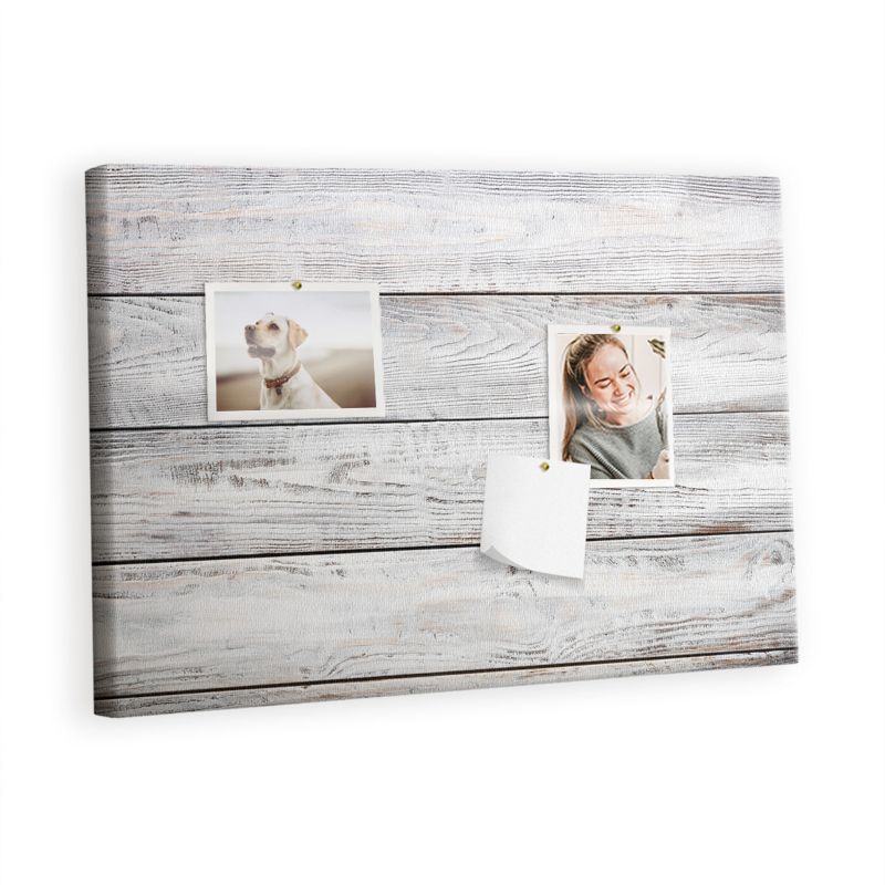 Organizer Ścienny Tablica Korkowa Na Płótnie Tulup 60x40 cm Pomalowane deski Pinezki metaliczne 1 kpl