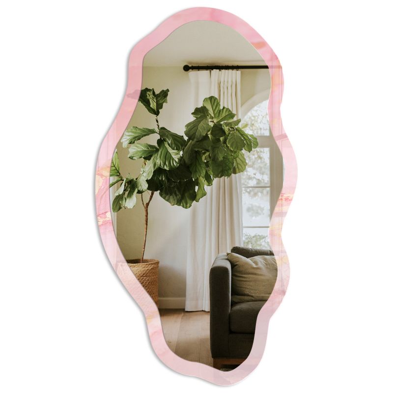 Lustro Organiczne Tulup 52x97 cm Różowe marzenie - w Ramie Szkło Hartowane Lustro z Nadrukiem 1 szt.
