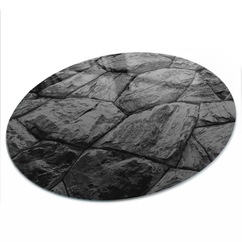 Blat Na Stół ArtPrintCave fi100 cm Kamienna struktura - Szklany Blat do Stolika Kawowego 1 szt.