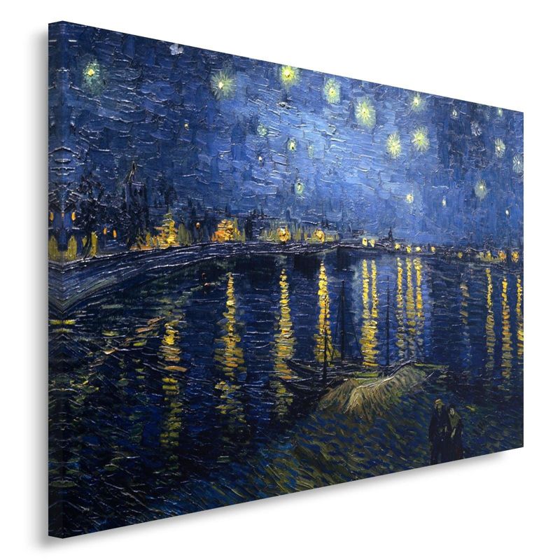 Obraz na płótnie Feeby Reprodukcja obrazu V. van Gogha - gwiaździsta noc 120x80cm 1szt