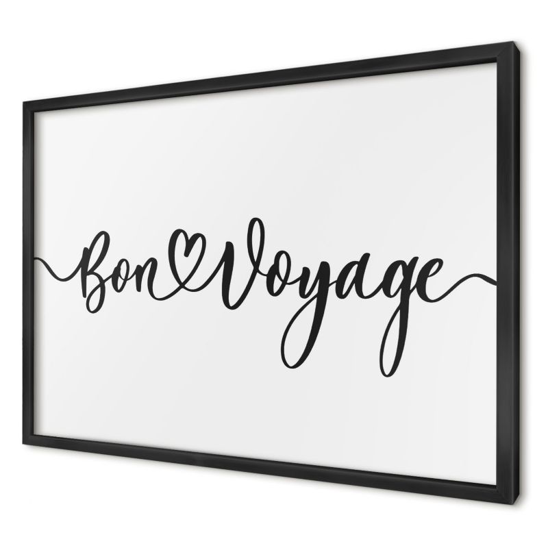 Ozdobna tablica na magnesy Wallfluent 60x40 Bon Voyage w czarnej ramie 1szt