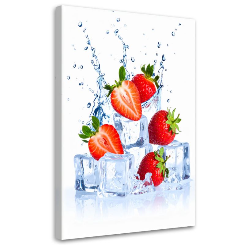 Obraz do kuchni jadalni Feeby Truskawki lód owoce natura 80x120cm 1szt