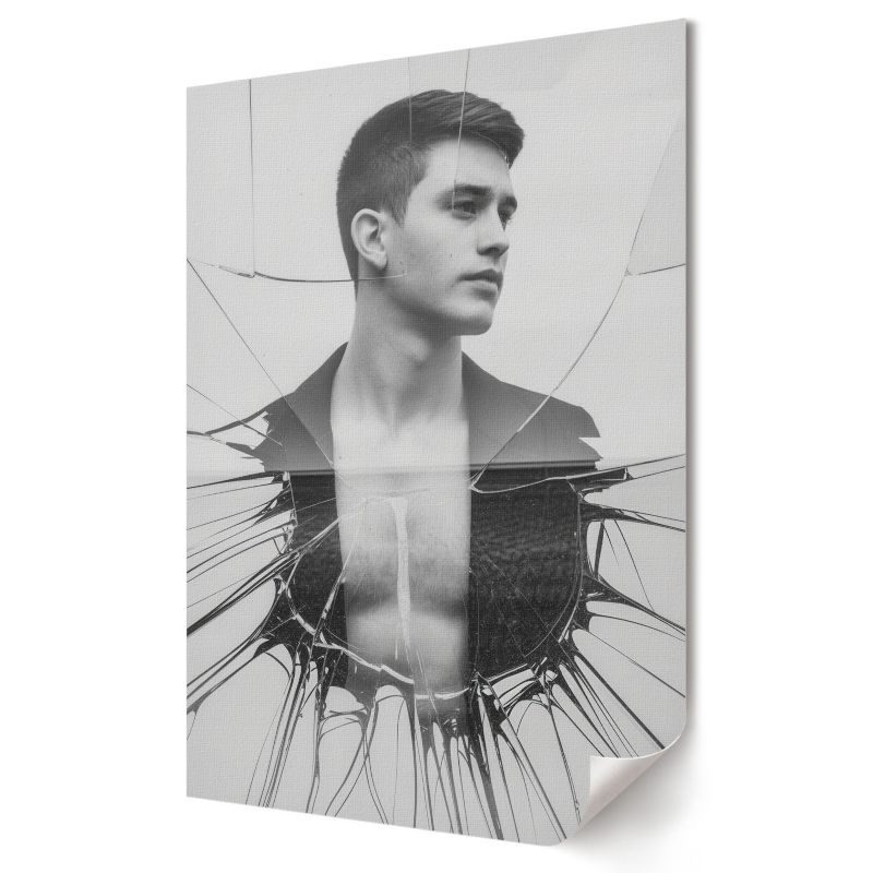 Plakat na płótnie Wallfluent Format A2 Monochromatyczny portret Artysta Boa 1 szt.
