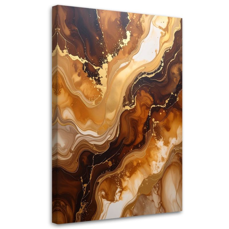 Obraz do salonu sypialni kuchni biura loftu spa Feeby Brązowa i złota 30x45cm 1szt