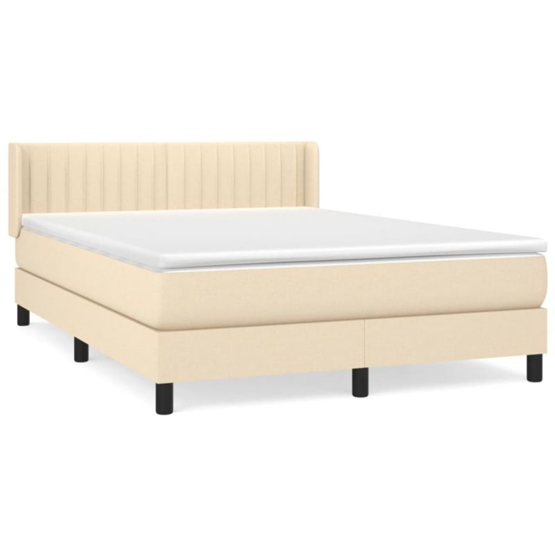 Łóżko z materacem WaszeMeble 135x190 cm Kremowy tkanina WM-3129870 1 szt.