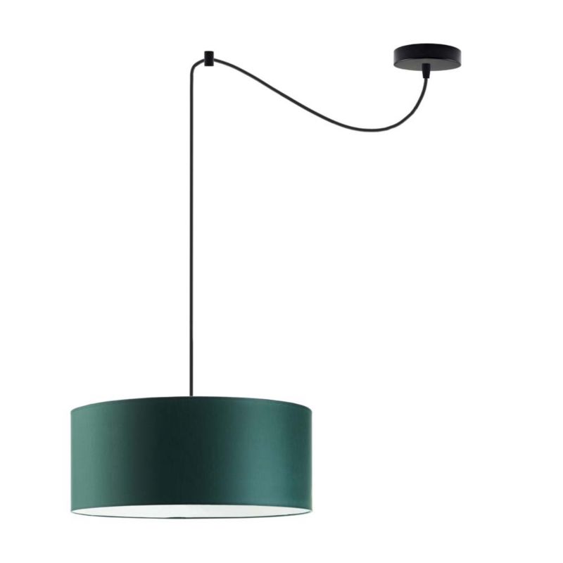 Lampa wisząca zwis Volta Light Factory żyrandol sufitowa pająk z abażurem walec Butelkowa zieleń TANGO Z1 1szt.