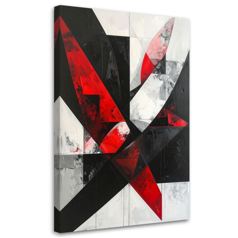 Obraz do salonu biura kuchni Feeby Abstrakcja Geometryczna Czerwony 80x120cm 1szt
