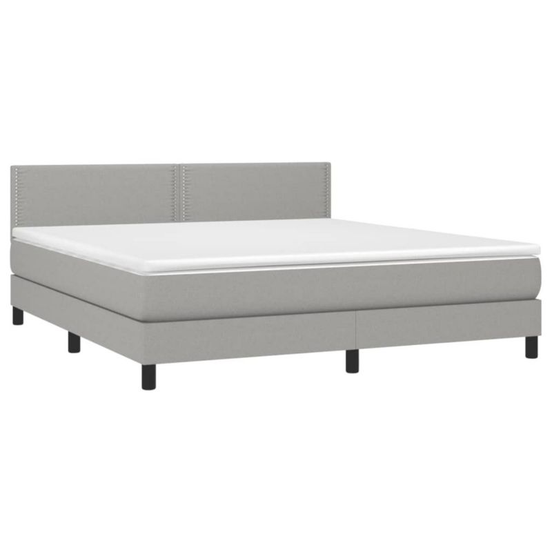 Łóżko kontynentalne WaszeMeble 180x200 cm jasnoszare WM-3133093 1 szt.