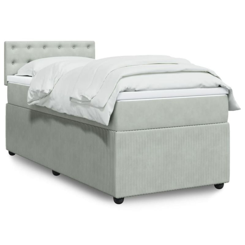 Łóżko kontynentalne WaszeMeble 90x200 cm jasnoszare WM-3289938 1 szt.