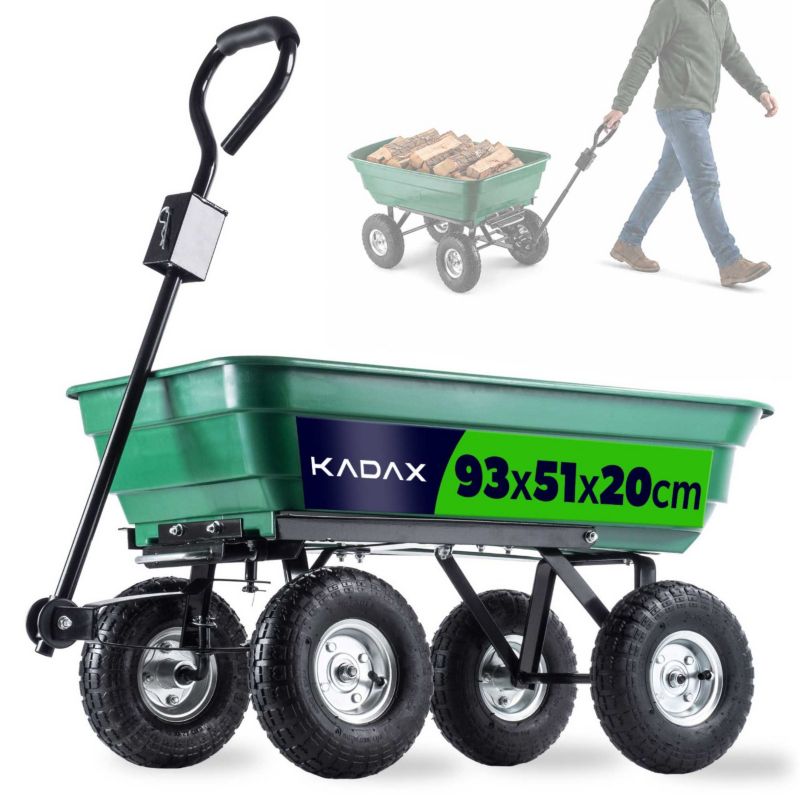 Wózek KADAX Taczka Ogrodowy Transportowy Wywrotka 300kg mocna Taczki Przyczepka 1szt.