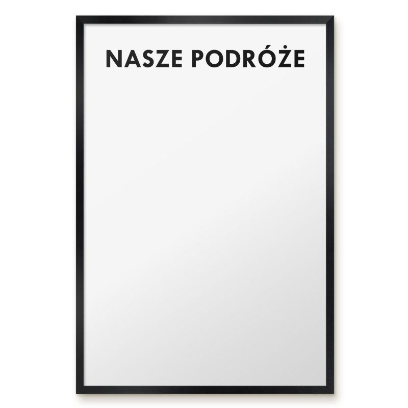 Tablica Na Magnesy Z Podróży Tulup 40x60 cm Nasze podróże 2 - Czarna rama Do salonu, sypialni 1 szt.
