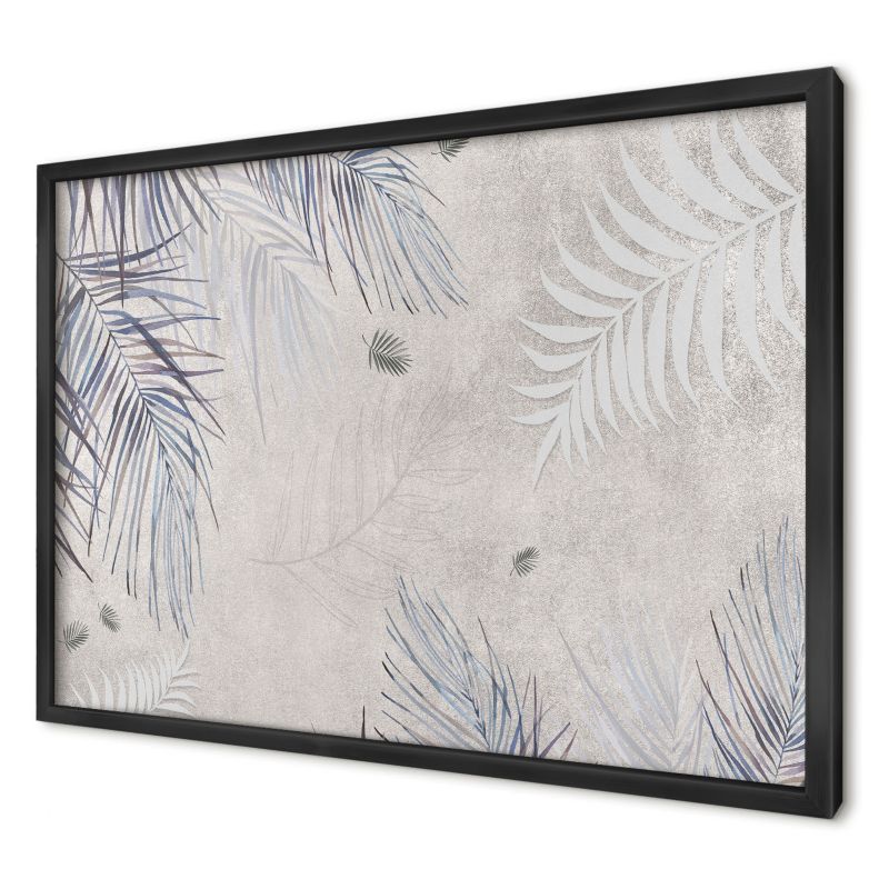 Dekoracyjna tablica magnetyczna Wallfluent 60x40 Liściasta elegancja w czarnej ramie 1szt