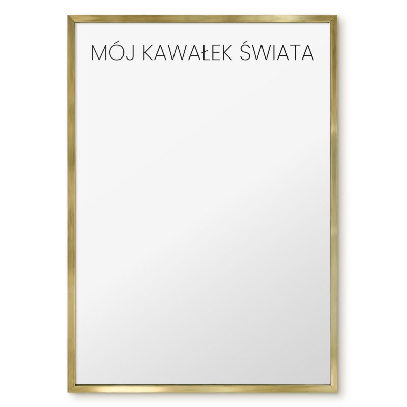 Tablica Magnetyczna Wielofunkcyjna Ścienna Tulup 50x70 cm Mój kawałek świata 3 - Złota rama Do salonu, sypialni 1 szt.