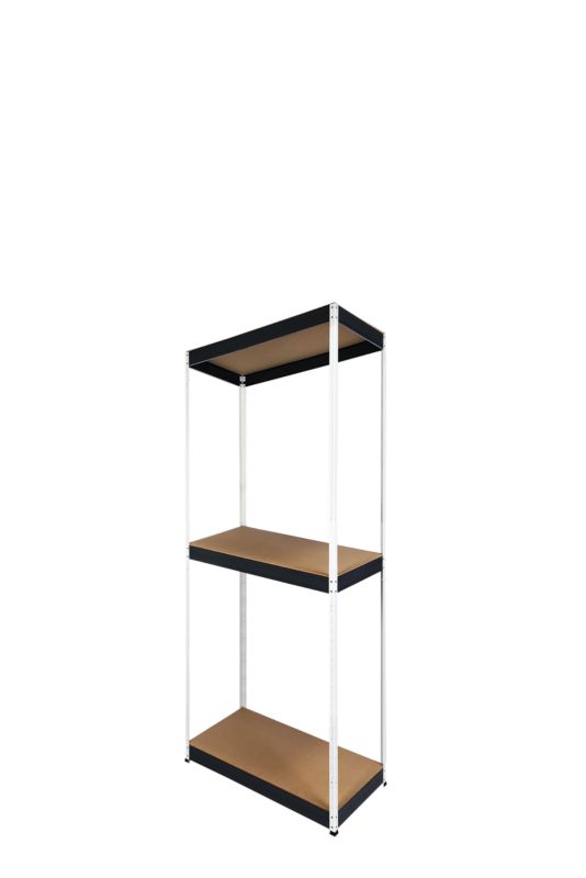 Regał metalowy MODO24 magazynowy warsztatowy biało-grafitowy helios 90x40x40cm 3 półki po 175 kg 1 szt.