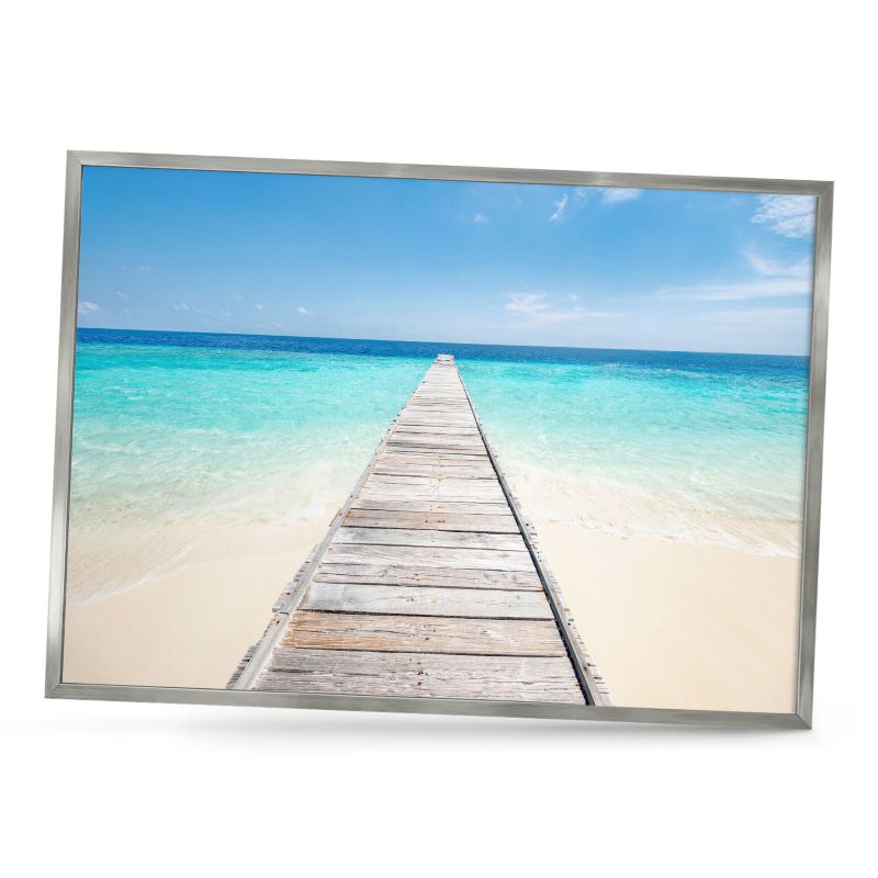 Ozdobna tablica na magnesy ArtPrintCave 70x50 Molo ocean w srebrnej ramie 1szt