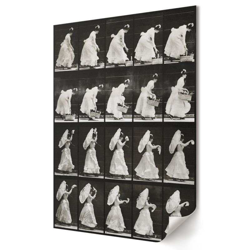 Plakat Wallfluent Format A3 Kobieta z koszem Artysta Eadweard Muybridge 1 szt.