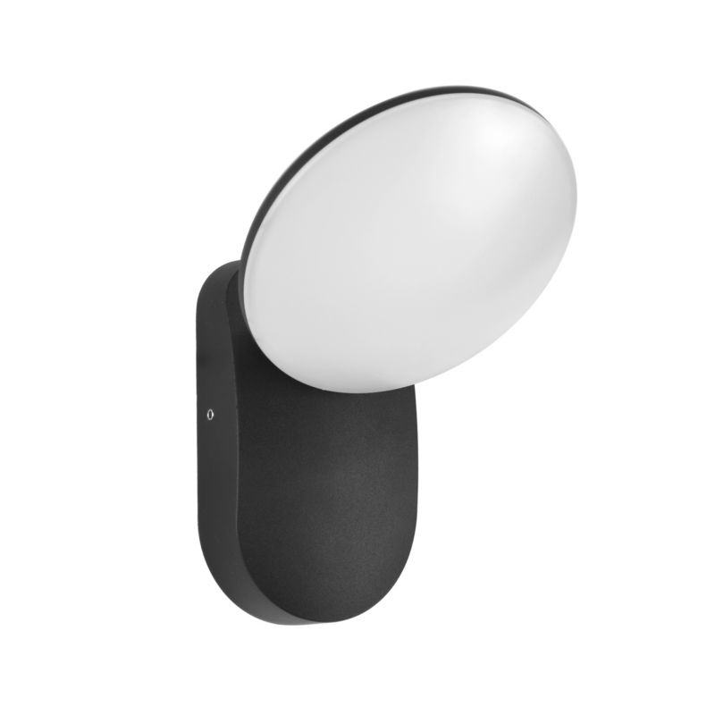 Kinkiet zewnętrzny obłe kształty Italux Monti 3K czarny piaskowany LED 7W biały ciepły 3000K 434lm IP54 wym:17,5x13x14cm - 1 szt.