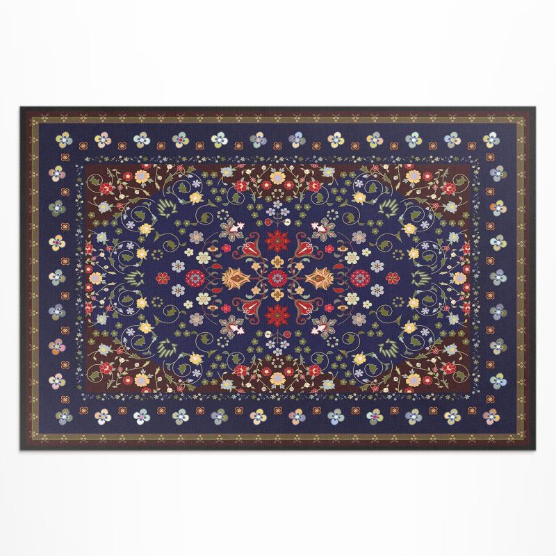 Winylowy Chodnik Zewnętrzny Wallfluent 100x150 cm Piękne małe kwiaty motyw roślinny vintage 1 szt.