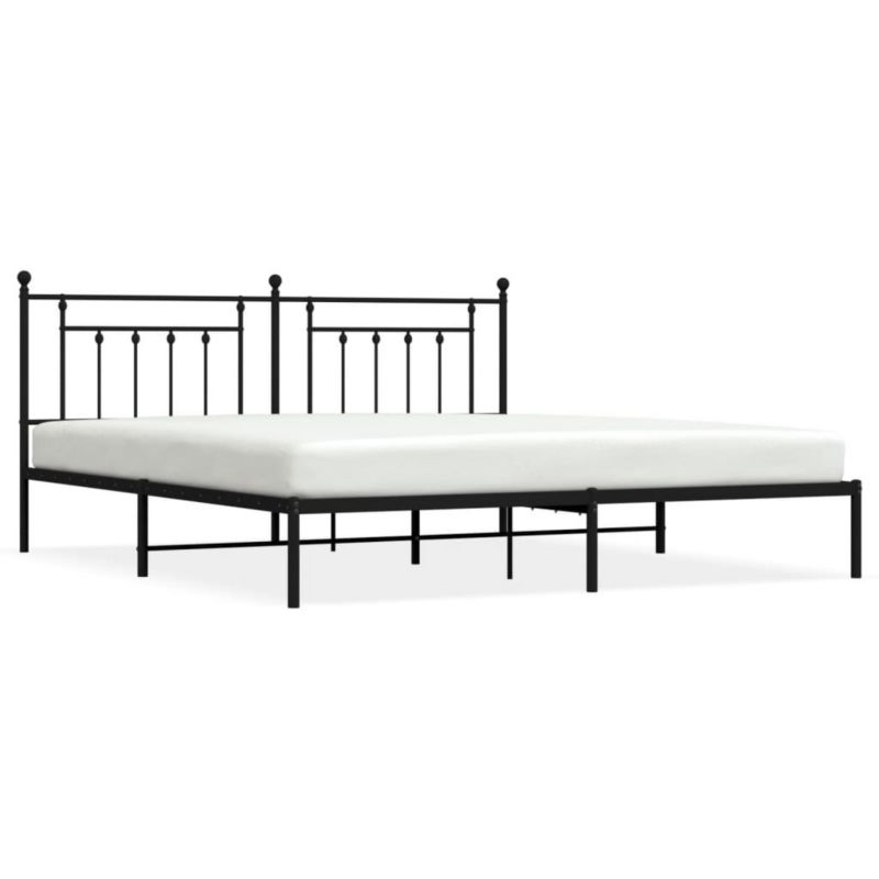Łóżko metalowe WaszeMeble 193x203 cm z wezgłowiem czarne 1 szt.