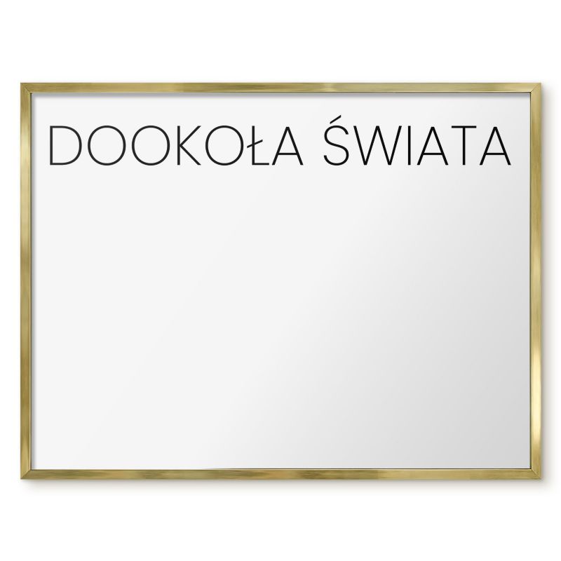 Tablica Magnetyczna Na Magnesy Tulup 80x60 cm Dookoła świata 3 - Złota rama Do salonu, sypialni 1 szt.