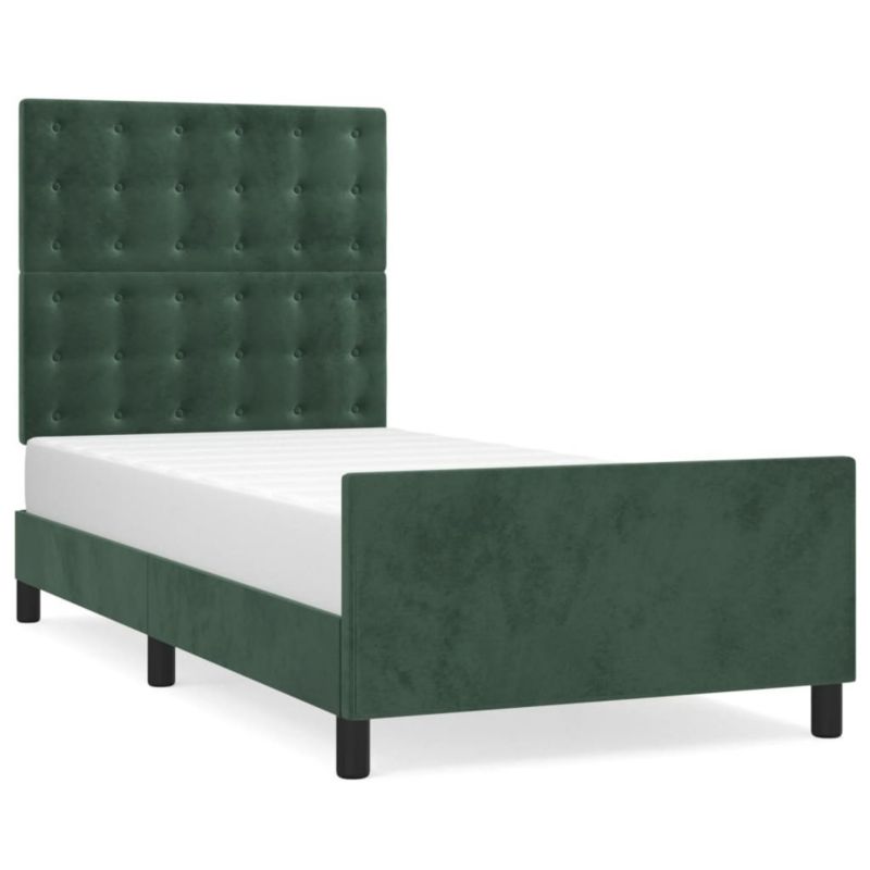 Łóżko tapicerowane WaszeMeble 90x200 cm ciemnozielone WM-3125980 1 szt.