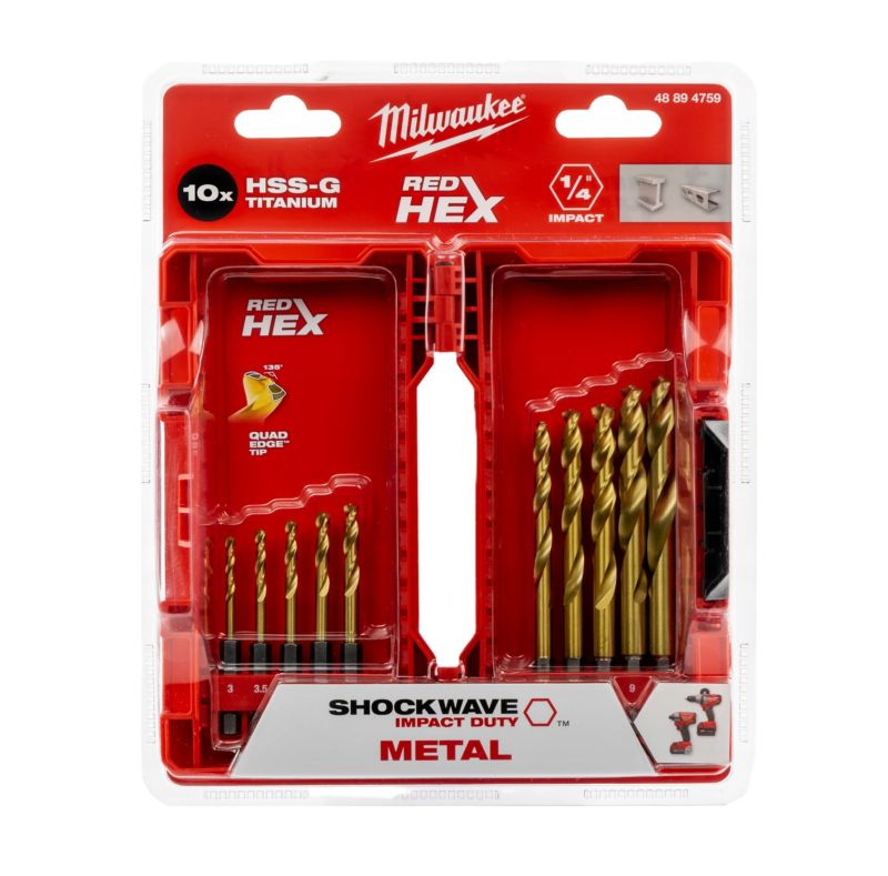 Zestaw wieteł do metalu Milwaukee SWave HSS-G Tin 3-10 mm kaseta 10szt