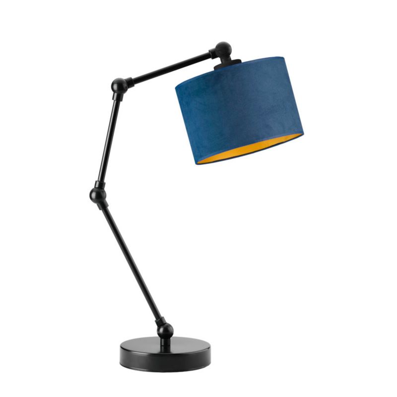 Lampka Nocna Volta Light Factory Soul Abażur Granatowy ze złotem welur1xE27 1szt.