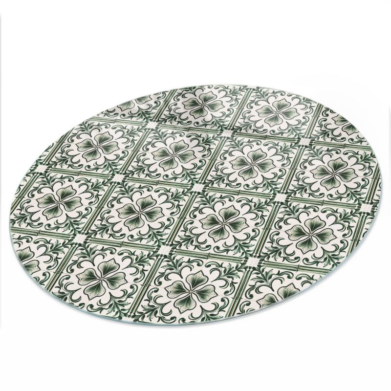 Blat Na Stół ArtPrintCave fi100 cm Kafelkowe ornamenty - Szklany Blat do Stolika Kawowego 1 szt.