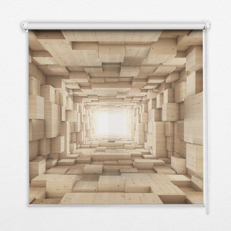 Roleta Do Sypialni Tulup 60x140 cm 3D Drewniana Dziura Montaż do ściany/sufitu 1 szt.