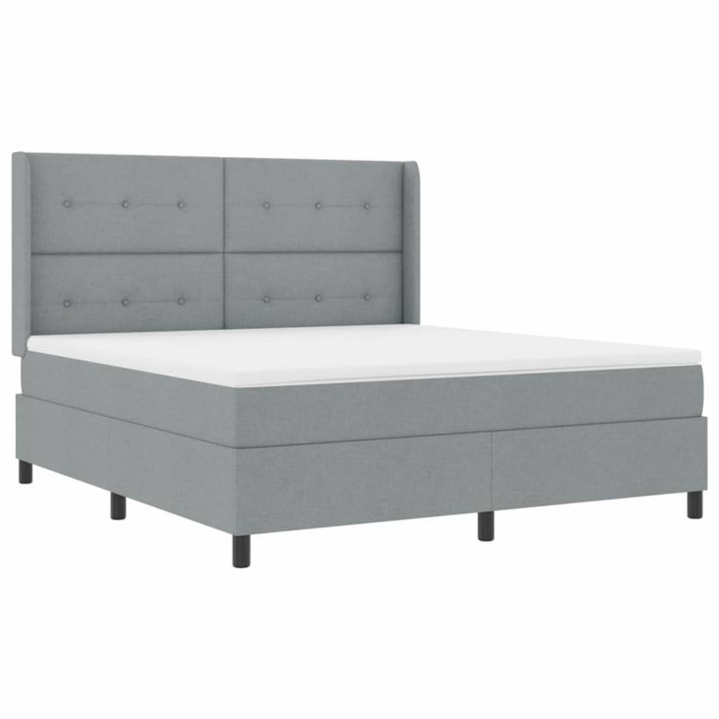Łóżko z materacem WaszeMeble 180x200 cm Jasnoszary tkanina z LED WM-3343518 1 szt.