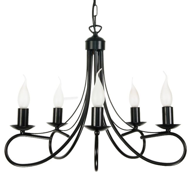 Lampa wisząca EDYLIT świecznikowa czarna 5xE14 żyrandol loft do salonu MAGMA 13-930 1 szt.