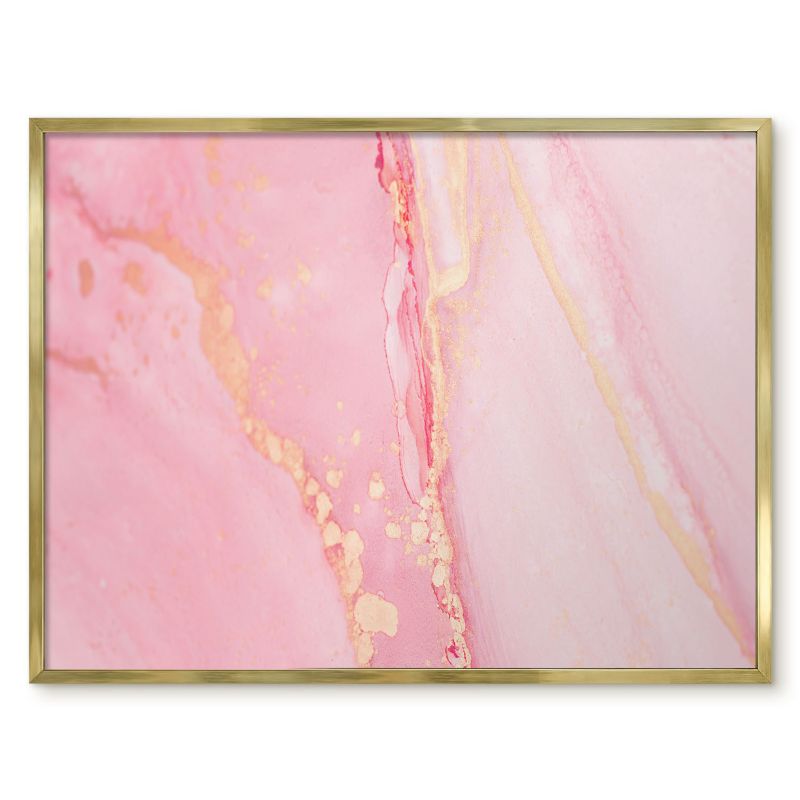Tablica Magnetyczna Wielofunkcyjna Ścienna Tulup 80x60 cm Różowa elegancja - Złota rama Do salonu, sypialni 1 szt.