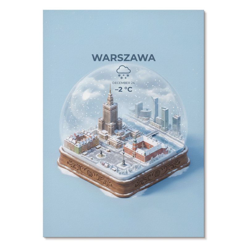 Plakat na Płótnie Tulup 59,4,x84 cm (A1) Kula śniegowa Warszawa Do salonu, biura, sypialni 1 szt.