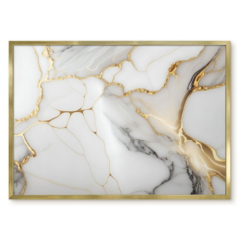Tablica Magnetyczna Do Notatek Tulup 70x50 cm Marmur abstrakcyjny - Złota rama Do salonu, sypialni 1 szt.
