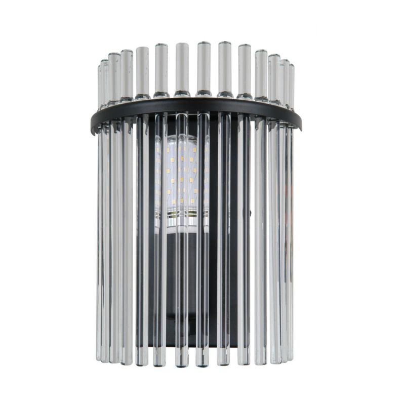 Kinkiet szklane patyczki Italux Merto czarny mat 1xE14x40W IP20 wym:22x16x9cm - 1 szt.