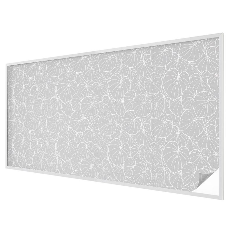 Folia Witrażowa Wallfluent 200x100 cm Naklejka na Szybę Geometryczne liście szary motyw 1 rol.