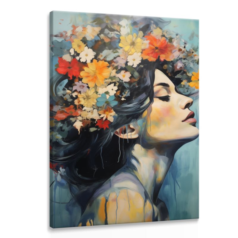Obraz Muralo Kobiety Pastelowe Kwiaty 80x120 cm 1szt.