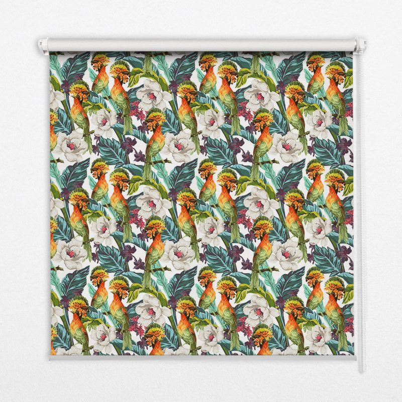 Roleta Wzorzysta Tulup 120x140 cm Ptaki I Kwiaty Montaż do ściany/sufitu 1 szt.