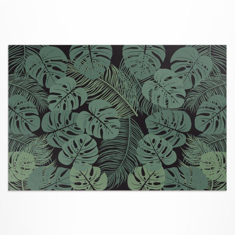 Winylowy Chodnik Zewnętrzny Wallfluent 100x150 cm Ilustracja tropikalnych roślin monstera 1 szt.
