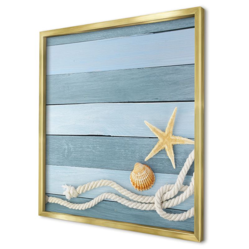 Ozdobna tablica magnetyczna Wallfluent 50x50 Morski klimat w złotej ramie 1szt