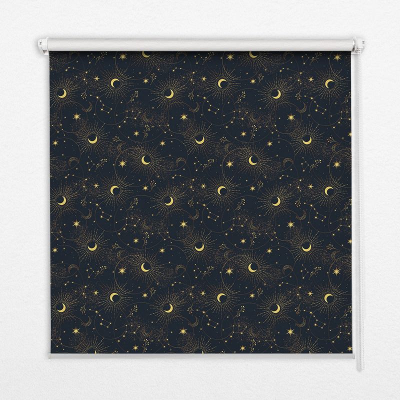 Roleta Przepuszczające Światło Tulup 80x140 cm Księżyc I Gwiazdy Montaż do ściany/sufitu 1 szt.