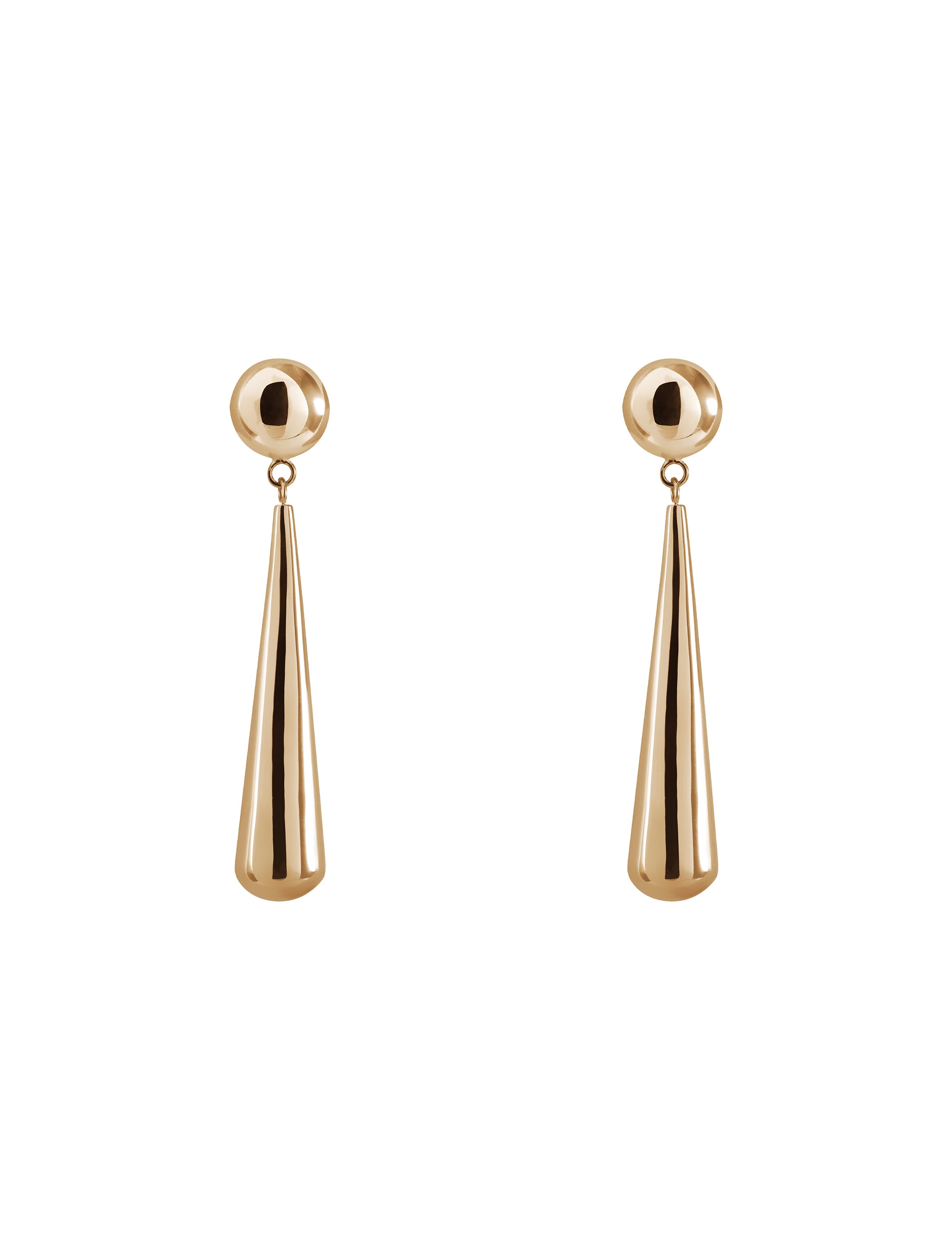 Pioggia Earrings N°2 - Złote wiszące kolczyki w kształcie kropli